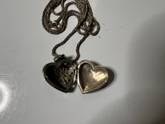 Vintage FAS Heart Shape Locket Pendant Sterling Silver 925 Black Onyx Marcasite