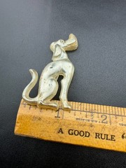 Vintage Frosted Dog Brooch Pin Cartoon Hound Puppy