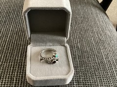 Vintage Sterling Silver Double Stone Ring Size 5