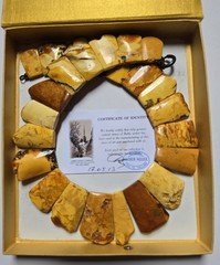 A one-of-a-kind amber necklace made in Estonia in the Amber House