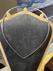 David Andersen Norway Sterling Silver Modernist Collar Necklace, 14” with Flex