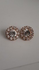 Vintage Fauceted glass Stone & Multi Stone Round Glamorous Earrings. Gold Tone