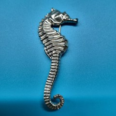 Vintage Sterling Pin Brooch 1 Seahorse & 1 Abalone Tropical Fish
