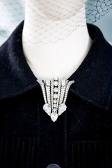 Vintage Eisenberg Original Sterling Crystals Art Deco Style Brooch