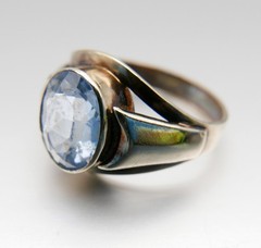 VINTAGE 8KT GOLD (333) SIZE 6 RING WITH AQUAMARINE BIRTHSTONE – 2.5 G 1.67 DWT