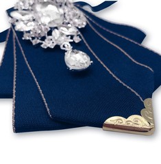 Vintage Silk Pretied Bow Tie Brooch Set for Men – Crystal Accents, Formal Wear