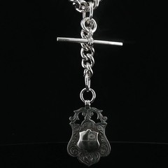 Magnificent Antique Birmingham Sterling Silver Albert Watch Chain