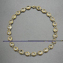 Rivière Clear Czech Glass Necklace Brass Choker Art Deco 14.5” Faceted Open Back