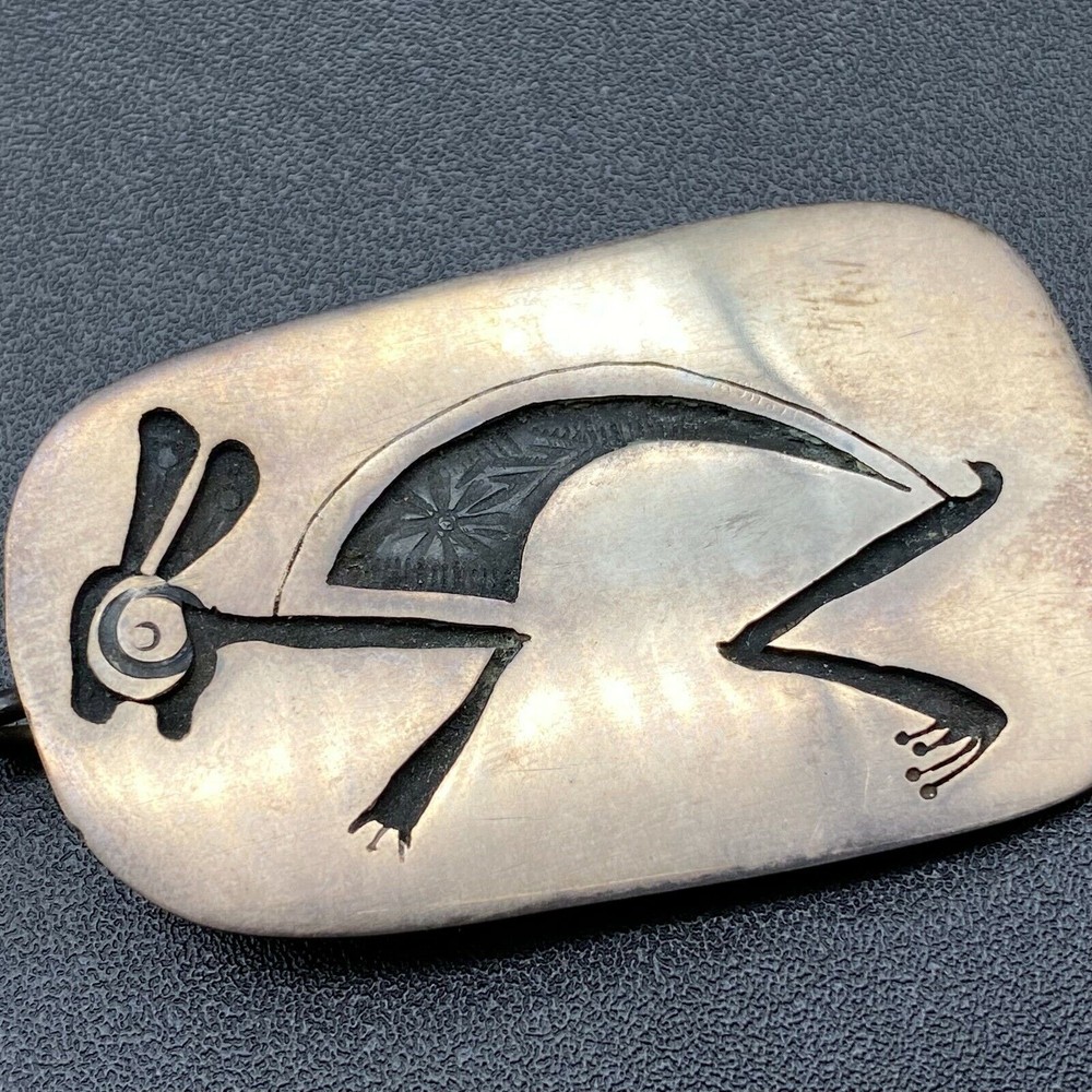 Vintage Southwestern Rabbit Hare Sterling Silver Pendant Hopi Style
