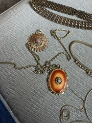 11 Pc Lot Necklaces Bracelets Brooches Many GoldTone