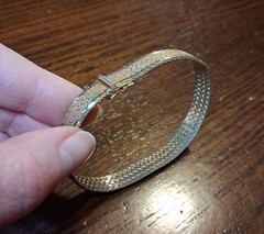 Vintage Napier Goldtone Textured Chain Mesh Bracelet Some Wear See Pics/Descrip