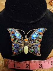 1992 MMA Cleo Butterfly Brooch Enamel Figural Pin Marked MMA Cleo