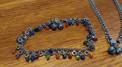 Vintage Fashion Jewelry MARKED Nice, Intricate Silver Metal w/Colorful Inserts
