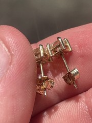 Vintage Estate Diamond Earrings 14K Solid Yellow Gold Clean Set!