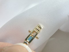 Vintage Gold on Sterling Silver 925 Teal Blue Gemstone Tennis Bracelet 8″