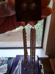 Rhinestone chandelier and Mid Century Deco Pyramid earring lot of 4