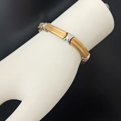 Vintage Bicolor Set Collar Bracelet Heavy Deco X-Design Link Classic Timeless