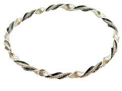 Mexican 925 Silver Bangle Cuernavaca Handmade Slip on Style Signed Twist Pattern