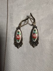 Vintage Rostov Finift Jewelry Matching Set- Necklace and Earrings