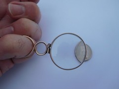 Extra Rare English Georgian 15K Gold QuiZZing Magnifying Crystal Loop Pendant !