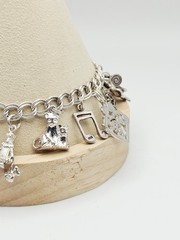 Ross Simons Jezlaine SU Sterling Silver Young Girls Stacked Charm Bracelet 8″