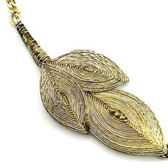 VTG Necklace Gold Tone Spun Wire Rhinestone BOHO Unique Prom Wedding Gorgeous