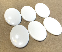30x40mm 6pcs White Oval Cabochon Vintage Jewelry Supplies Plastic