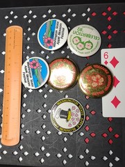 Lot Of 6 Vintage Washington State Apple Blossom Festival Pin Back Buttons