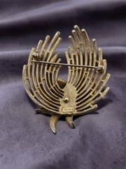 Vintage Crown Trifari Gold Tone Brooch Pin MCM Mid-Century Modern