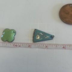 Vintage Lot Of 12 Enameled Copper Pendants