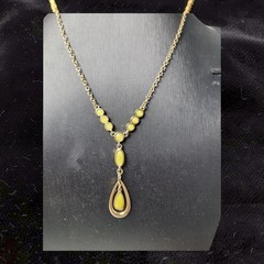 Vintage Barzel 18kt Gold Plated Gold,Green,Yellow Citrine 10″ Necklace
