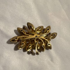 Vintage Juliana Borealis Gold Glass Cluster Flower Brooch Pin by Juliana D & E