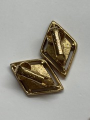SARAH COVENTRY SET DIAMOND SHAPED NECKLACE & CLIP EARRING SET, GOLD PEARL