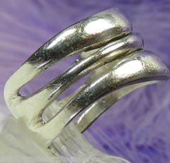 Vintage Triple band Wave 1/2″ N – S Sterling Silver 0.925 pinky band Ring size 5