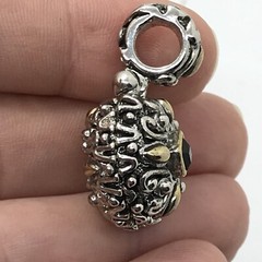 Vintage Renaissance Revival 2-Tone Black Onyx Cubic Zirconia Pendant