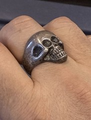 RARE VINTAGE 1940’s-50’s TRUE BIKER BELL TRADING STERLING SILVER SKULL RING