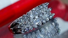 14k white gold ring 1.00ct natural diamond sz 5 wedding band vintage 7.10g N3676