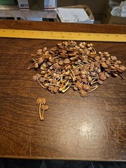 Lot 100 Studded Palm Tree France Vintage 60s Brass Stampings Findings Jewelry