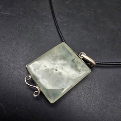 Sterling Silver Prehnite Gemstone Necklace 925