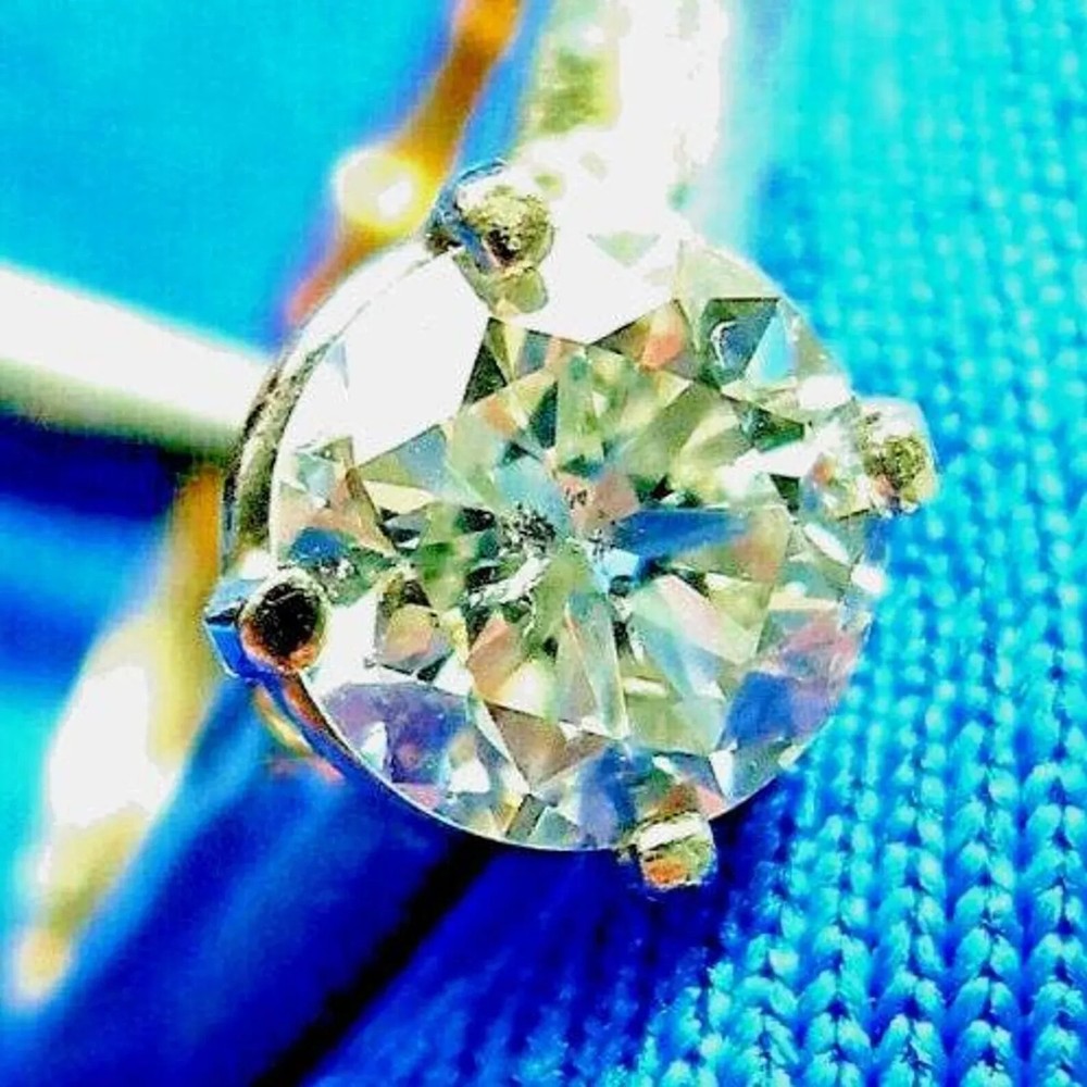 EARTH MINED DIAMOND Deco Engagement RING Vintage Estate Solitaire SOLID 14K GOLD