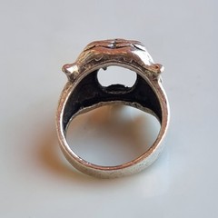Ancient Antique Tiger Ring Viking Silver color Engraved Size 9