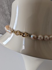 Vintage Rare Givenchy Faux Pearl Statement Choker Necklace 15.5″