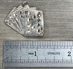 Vintage Sterling Silver 925 Royal Flush Poker Cards Casino Charm Pendant USA 4g