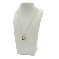 Circular 14K Gold Citrine Topaz Peridot Amethyst Multi Stone Necklace
