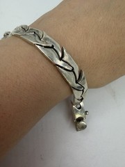 Vintage Bracelet Sterling Silver Mexico 7 Inches Chain Link Taxco Tj-42