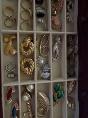 7 Tier Jewelry Box Full Of Trifari , Avon, Coro, Napier, Swarovski And Unbranded