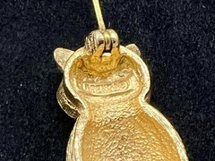 Vintage Signed FLORENZA Rhinestone Jewels Enamel Gold Tone BIRD Owl Brooch Pin