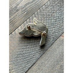 Vintage Liz Claiborne Shell Brooch Pin Dove costume Jewelry mother of pearl MOP