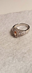 Vintage JTV DK Donna Karen CITRINE STERLING 3.00ct Marquise Crystal RING Sz 9