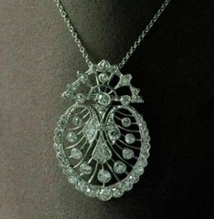 Antique Victorian Round Lab Created Diamond Retro Engagement 925 Silver Pendant